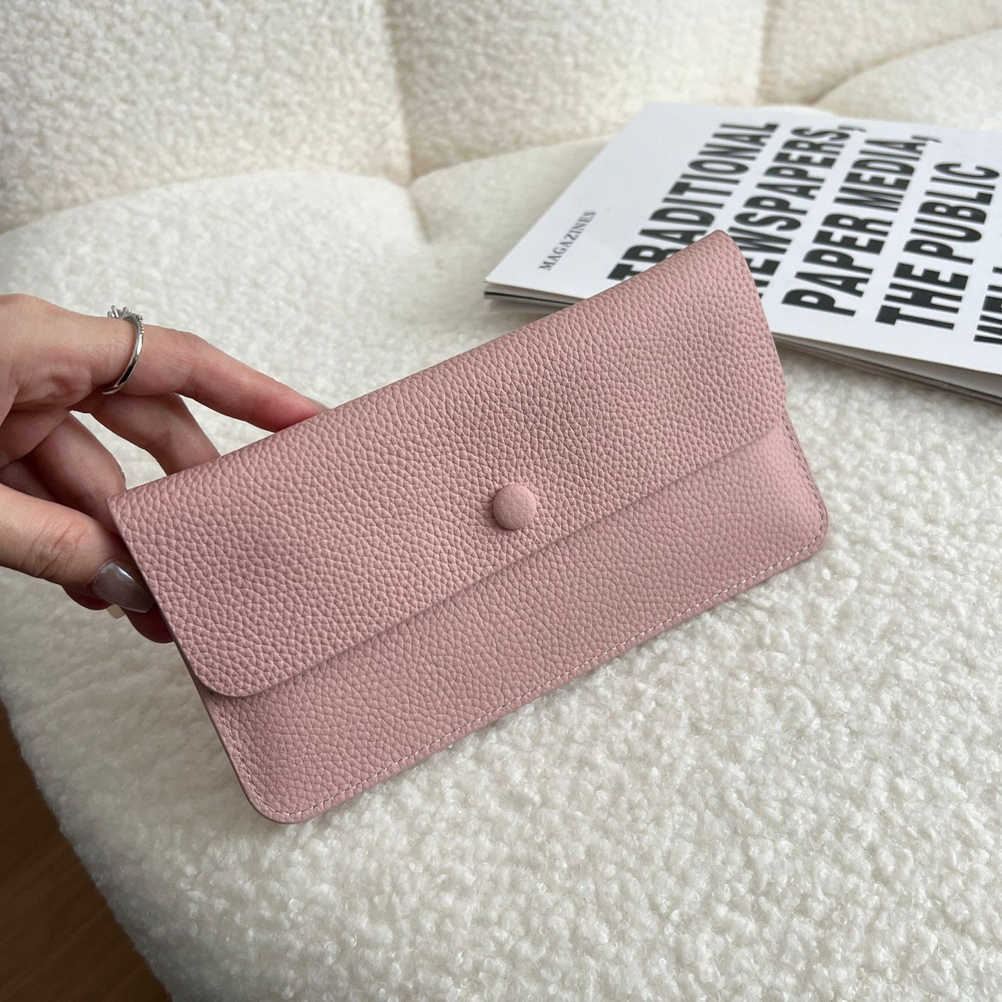 Women's Genuine Leather Long Wallet – Ultra-Thin Slim Card Holder & Bill Organizer (10 Colors)