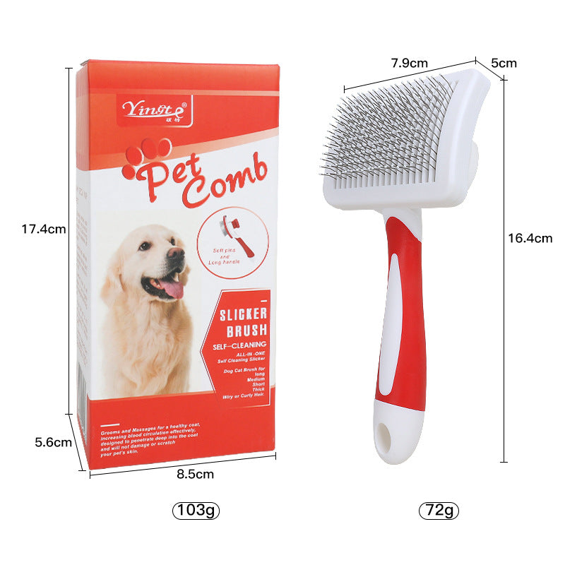 Pet Pin Comb for Dogs & Cats – Detangling Button Brush for Short & Long Hair