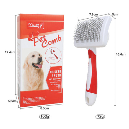Pet Pin Comb for Dogs & Cats – Detangling Button Brush for Short & Long Hair