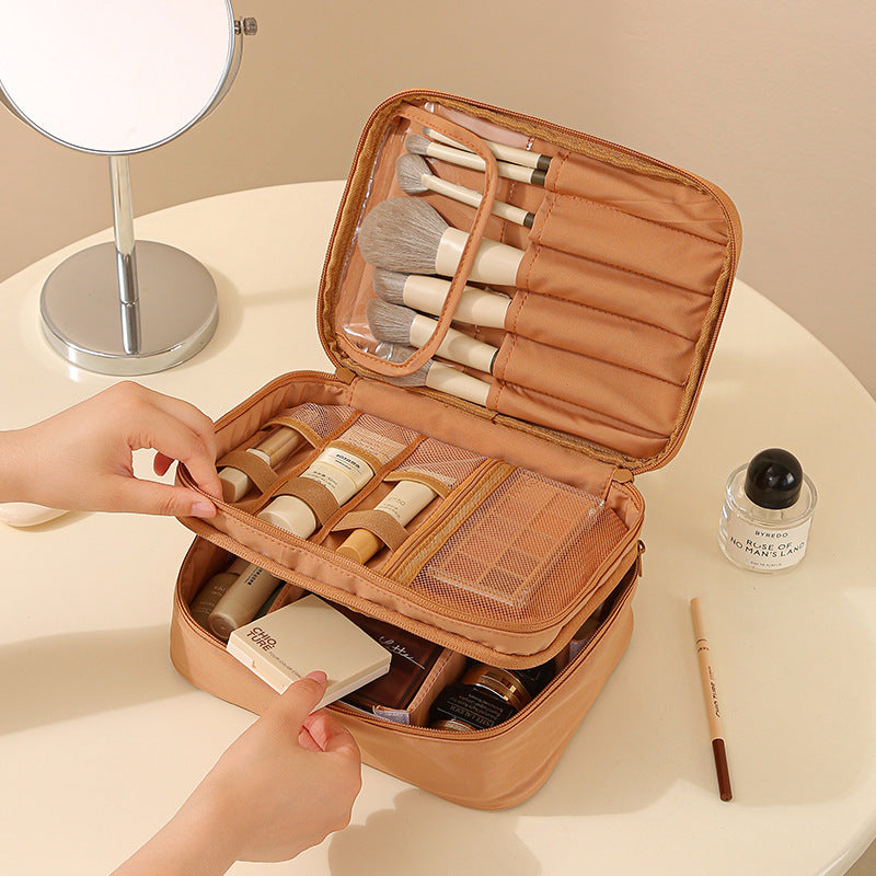 T400 Cosmetic Bag | Portable Oxford Cloth Travel Makeup Organizer with Baffle