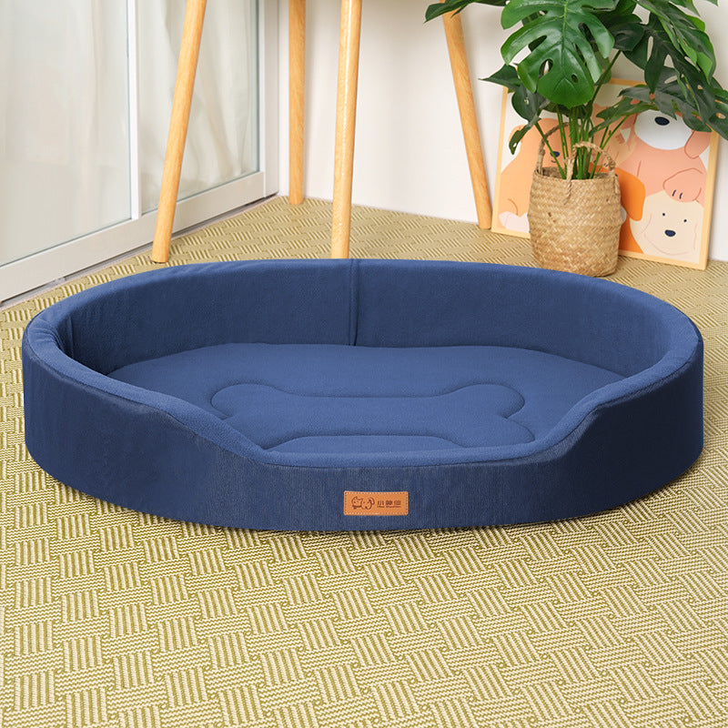 KAWELL Fleece Dog Nest Bed – Bite-Resistant Oxford Cloth, Waterproof, 4 Colors
