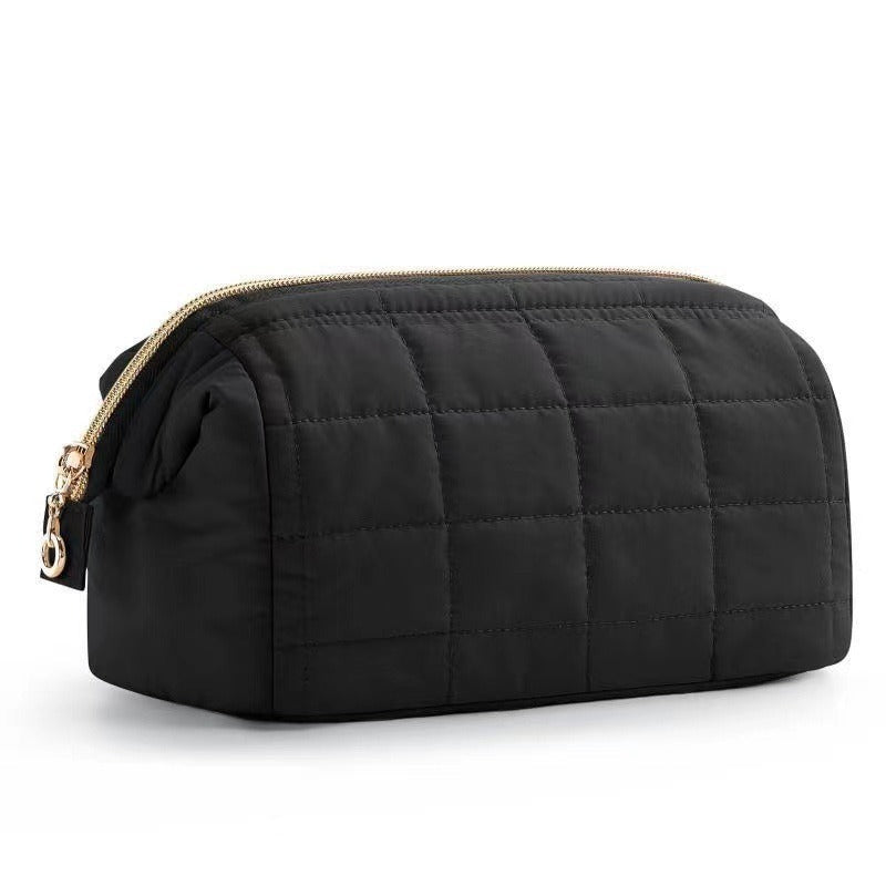 Quilted Cloud Cosmetic Bag — Large Capacity Waterproof Travel Toiletry Organizer | 4 Colors