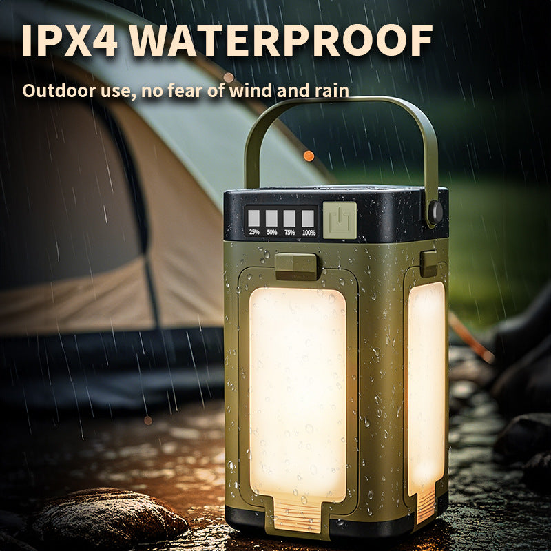 LY24 Solar Camping Light – 4-Leaf Folding LED Lantern with Power Bank & USB-C Charging