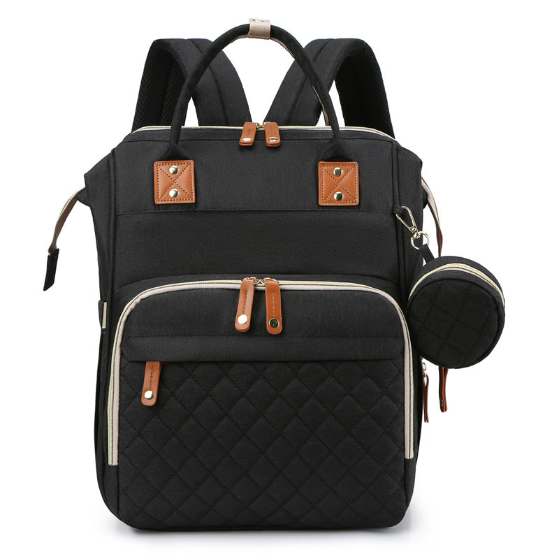 Large Capacity Mommy Bag | Portable Folding Bed Bag | Double Shoulder Baby Bag