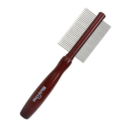 Pet Solid Wood Grooming Comb – Needle, Double-Sided & Rake Comb for Dogs & Cats