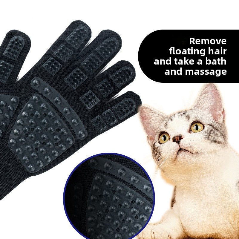 Pet Bath Massage Glove Comb for Dogs & Cats – Silicone Grooming Brush with Hair Removal