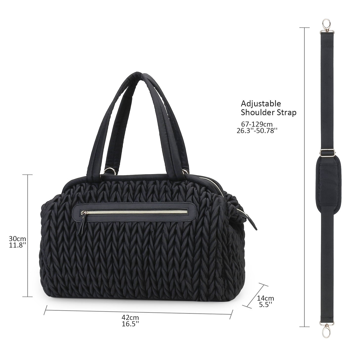 Embroidery Mommy Bag — Large Capacity Waterproof Shoulder Diaper Bag with Bottle Insulation