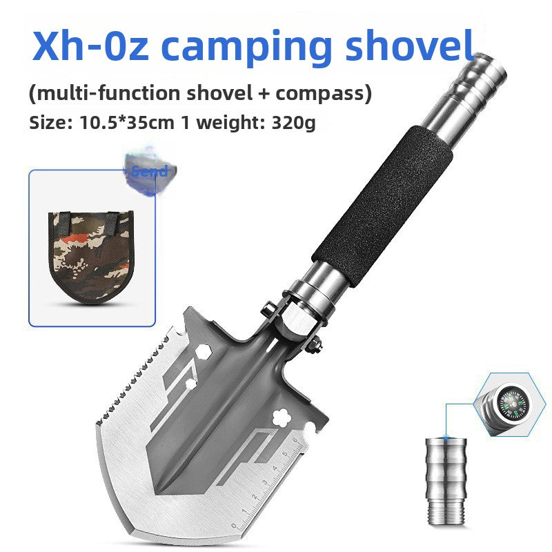 Folding Multifunctional Camping Shovel – Manganese Steel, Portable Outdoor Survival Tool