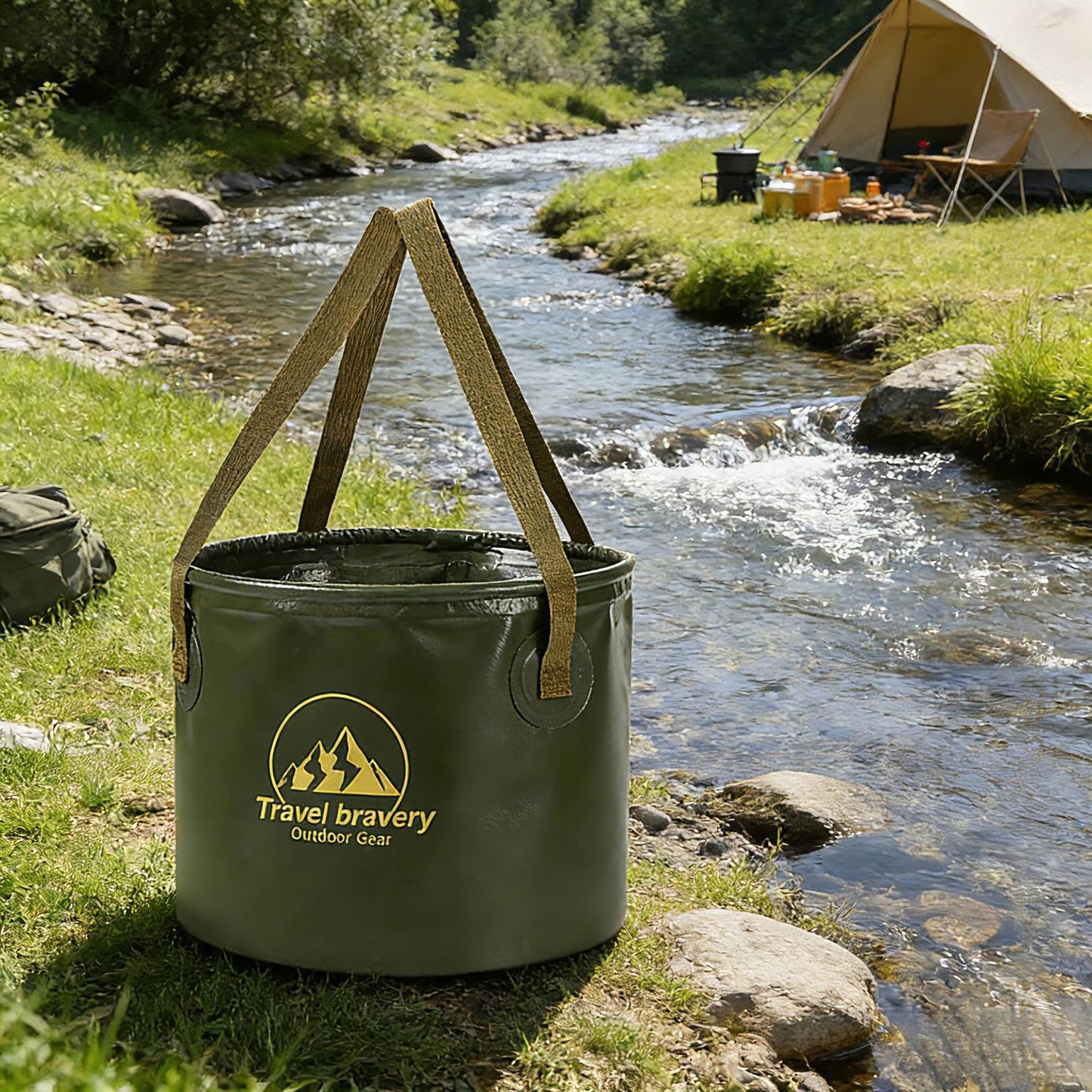 KAWELL 20L Foldable Camping Bucket – 3-Pack, Portable Fishing & Outdoor Car Storage Bucket