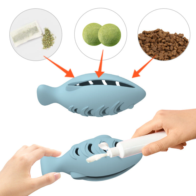 Cat Catnip Toy – Self-Play Grinding Tooth Teaser with Optional Catnip Ball | Blue Green Beige