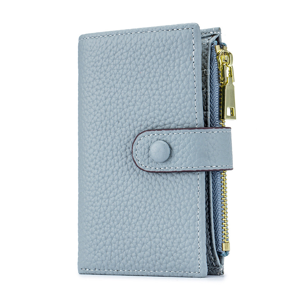 Genuine Leather Key Organizer Wallet – Compact Key Bag & Card Holder with Coin Pocket, Unisex
