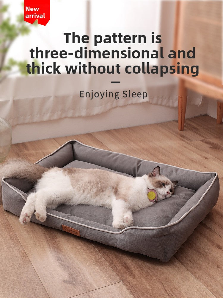Oxford Cloth Dog Bed – Tear-Resistant, Breathable Square Pet Nest for Dogs & Cats