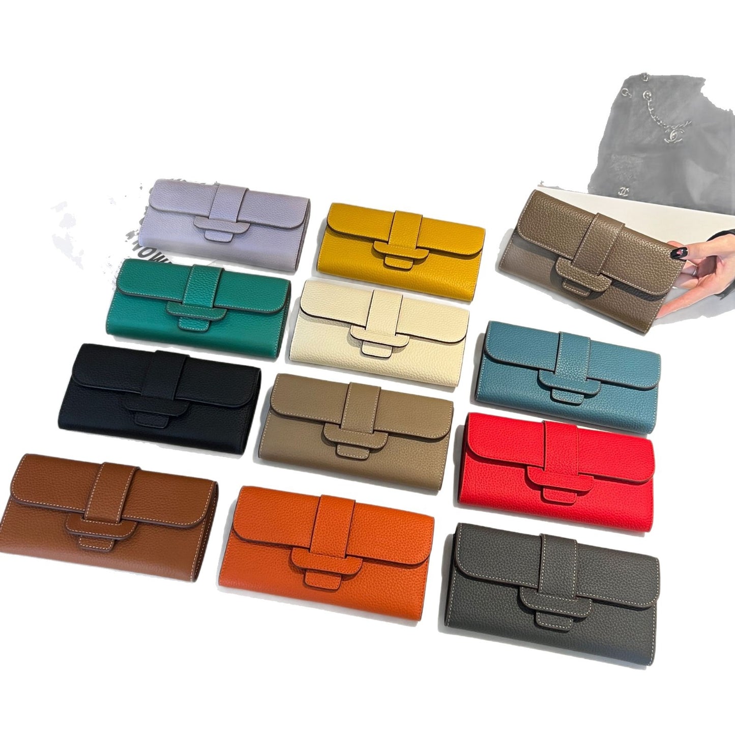 Women's Genuine Leather Chain Shoulder Bag – Large Capacity Crossbody Clutch Wallet