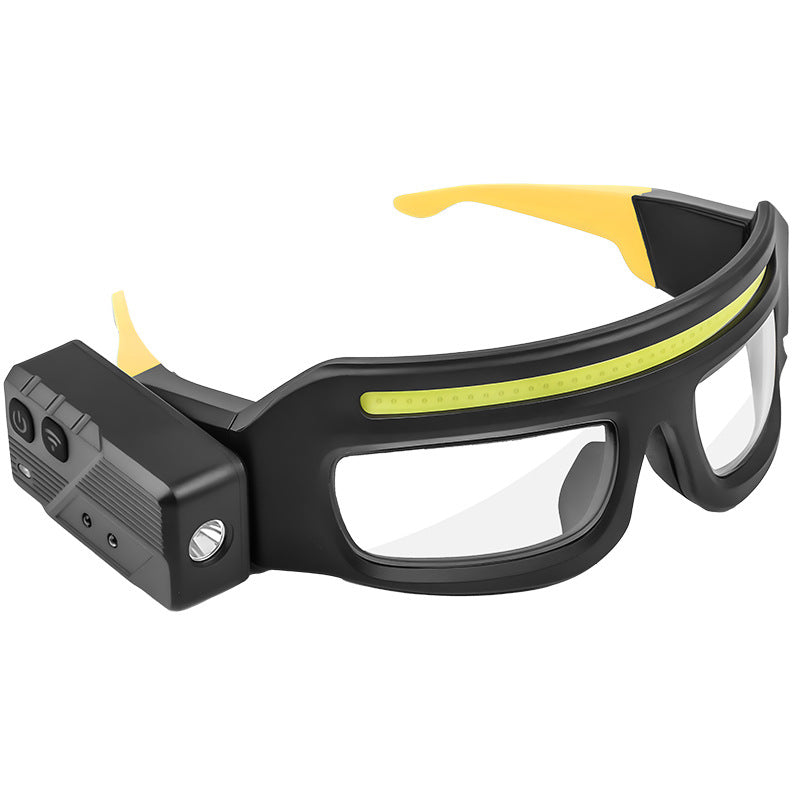 SY5865 Glasses-Style LED Headlight – 5-Mode XTE+COB, Motion Sensor, IPX4, USB-C Rechargeable