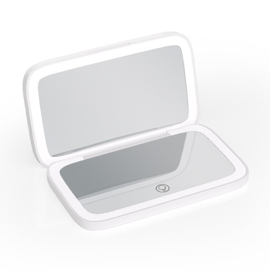 LED Handheld Vanity Mirror – Portable 3-Color Lighting, Single & Double Sided Makeup Mirror