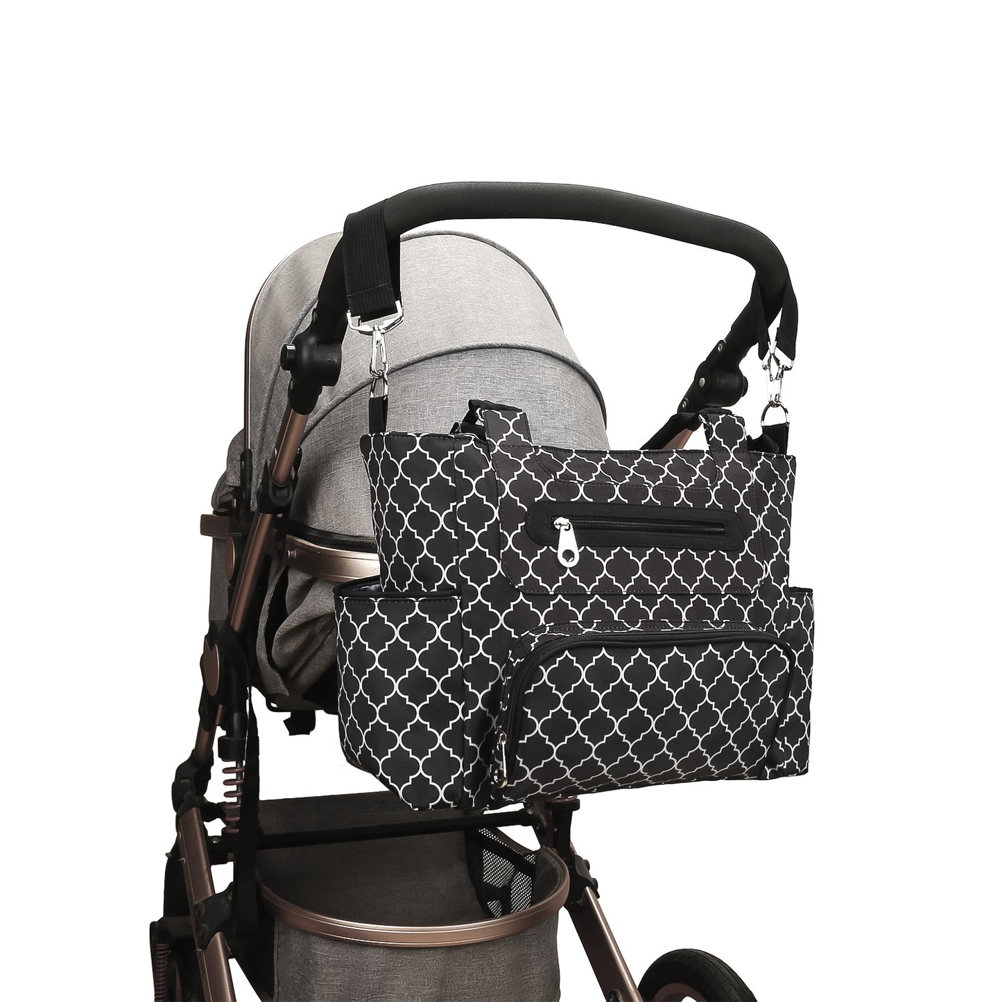 Large Capacity Mommy Diaper Bag Set – Multifunctional Handbag with Stroller Hook, Bottle Bag & Changing Pad | 6 Colors