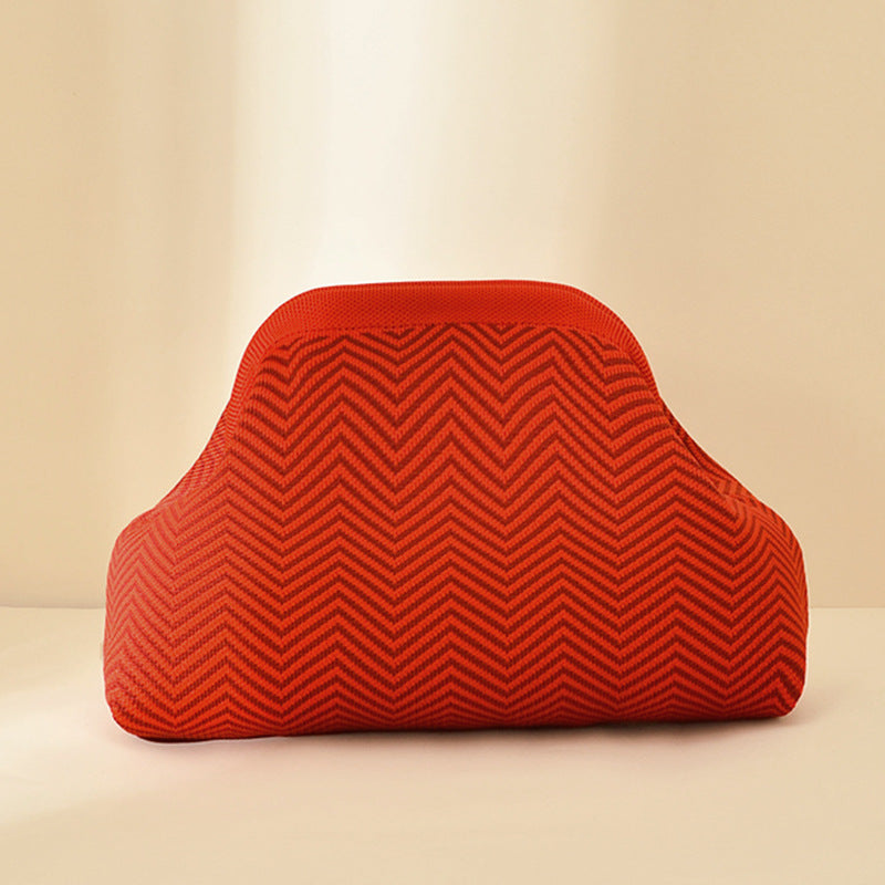 Striped Knitted Clutch Bag | Large Capacity Portable Cosmetic & Beach Bag for Women