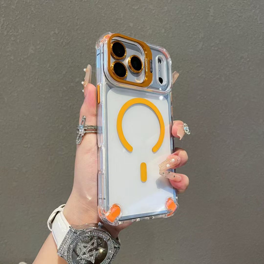 For iPhone 17 Pro Max Case | Magnetic Metal Lens Guard + Four-Corner Airbag Drop Protection