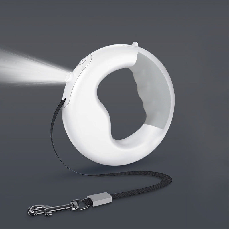 KAWELL LED Donut Dog Leash – Retractable 3M Night Light Leash for Dogs Up to 30kg