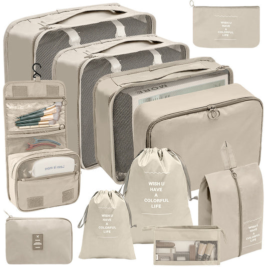 KAWELL Travel Storage Bag Set — 11-Piece Digital & Toiletry Organizer with Cosmetic Pouch, Shoe Bag & Packing Cubes