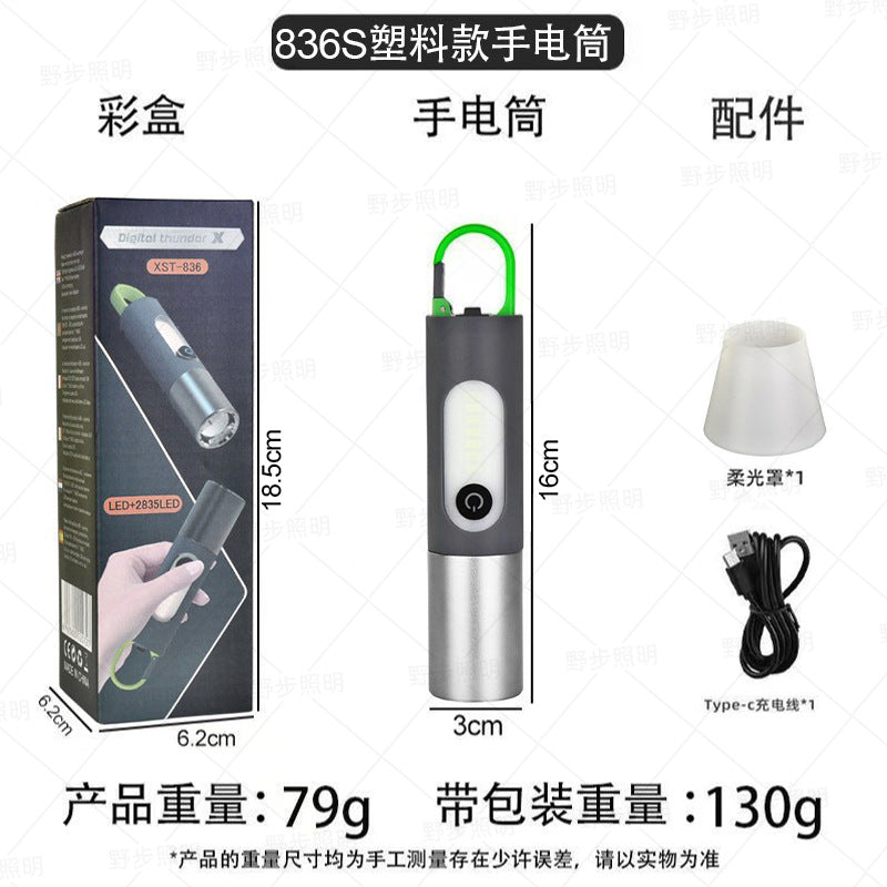 KAWELL High Power White Laser Flashlight – Rechargeable, Zoomable, Digital Display, Outdoor Searchlight