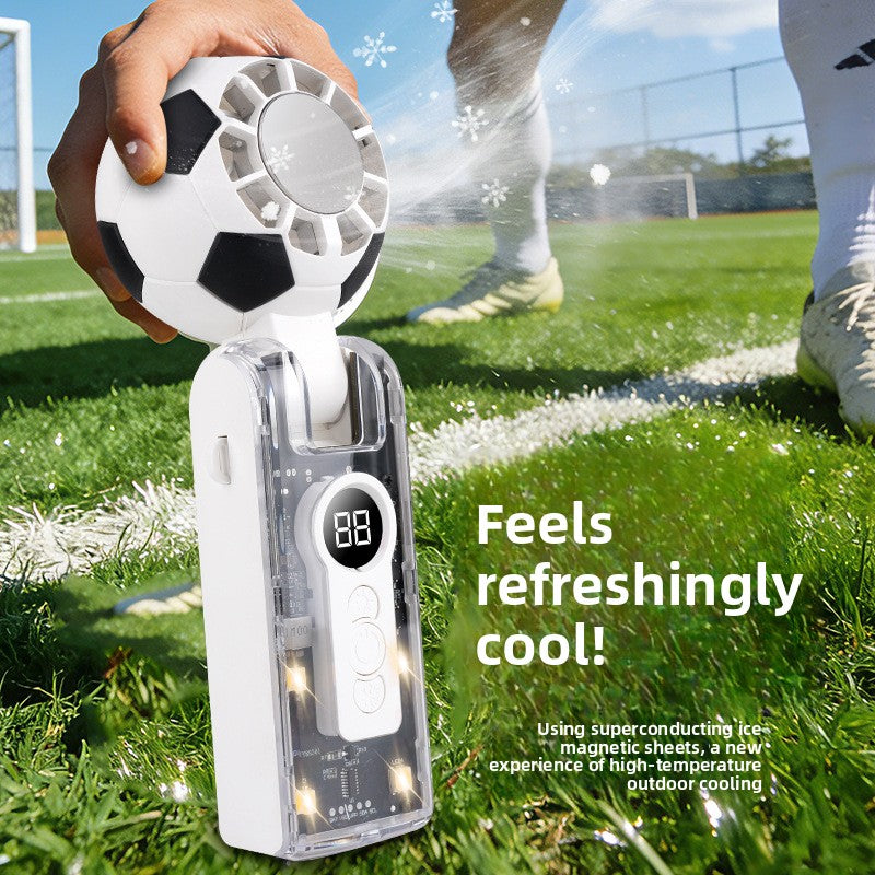 Portable Handheld Fan with Ice Pack - Foldable Mini Cooling Fan for Outdoor Sports, Soccer Games & Travel