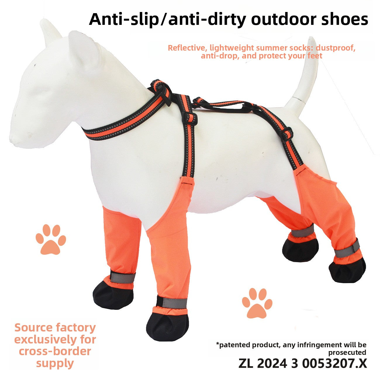 Dog Boots Waterproof Paw Protector – Anti-Dirty Reflective Dog Shoes for All Seasons