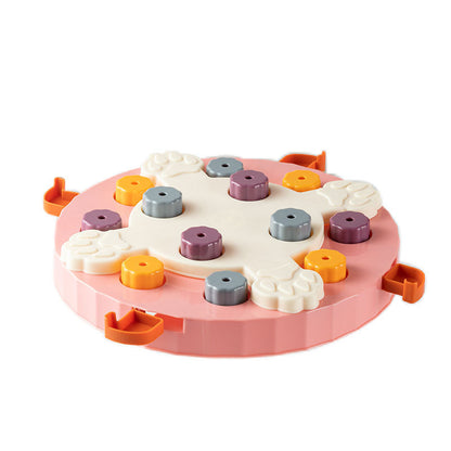 Cherry Blossom Slow Feeder Bowl – Interactive Anti-Gulp Puzzle Bowl for Cats & Dogs | Blue & Green