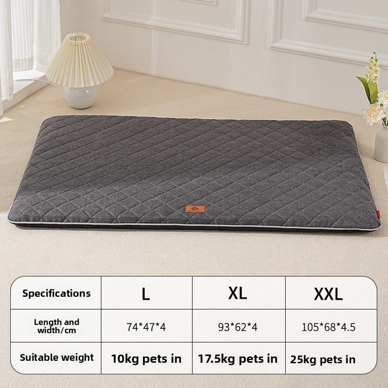 Linen Dog Mat – Washable, All-Season Pet Kennel Pad for Dogs & Cats (L Size)