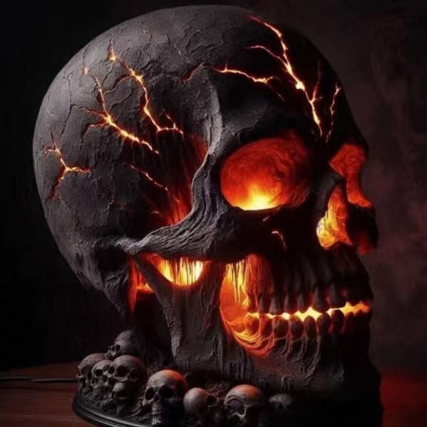 Halloween Skull Light Decoration - LED Resin Skeleton Lamp for Garden & Home