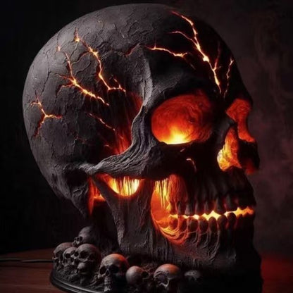 Halloween Skull Light Decoration - LED Resin Skeleton Lamp for Garden & Home