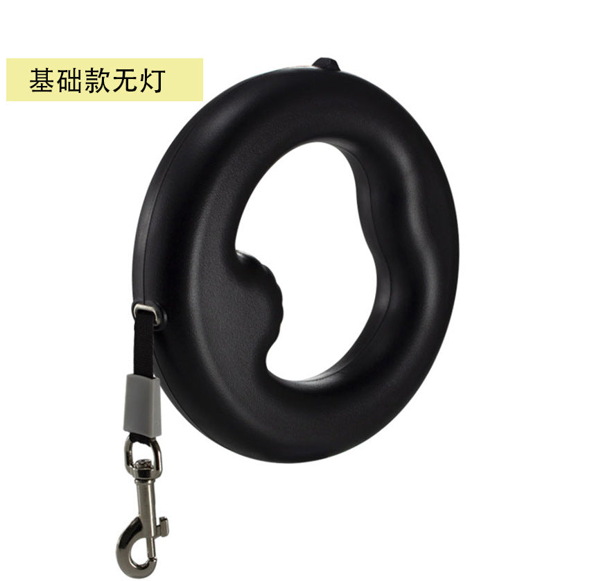 KAWELL LED Donut Dog Leash – Retractable 3M Night Light Leash for Dogs Up to 30kg