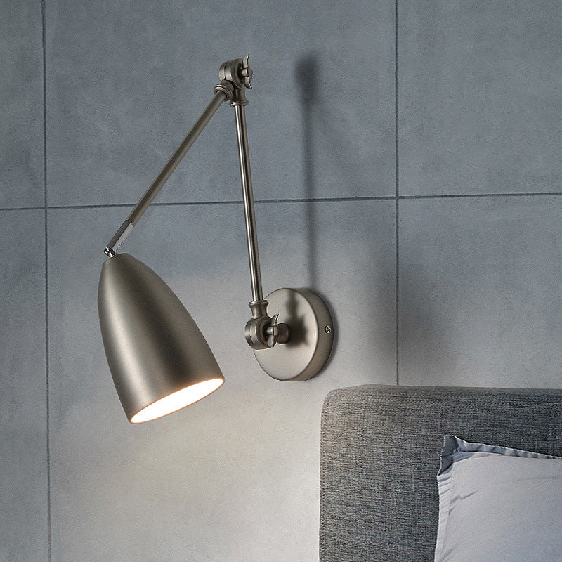 KAWELL Adjustable Swing Arm Wall Lamp - Modern Telescopic Reading Light with Rotating Bracket for Bedroom, Study & Living Room