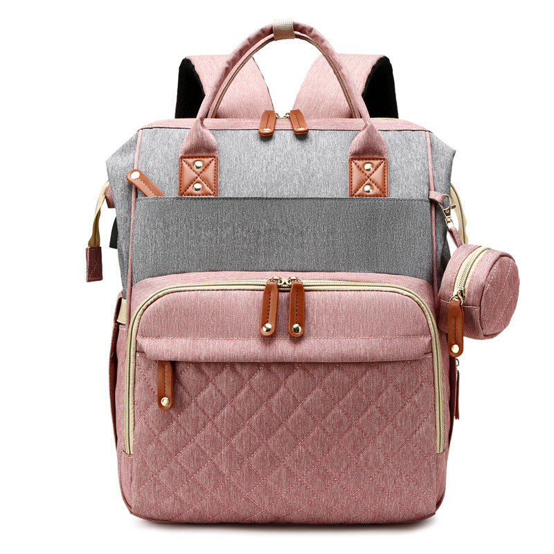 Large Capacity Mommy Bag | Portable Folding Bed Bag | Double Shoulder Baby Bag