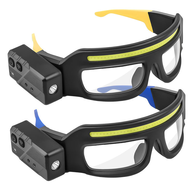 SY5865 Glasses-Style LED Headlight – 5-Mode XTE+COB, Motion Sensor, IPX4, USB-C Rechargeable