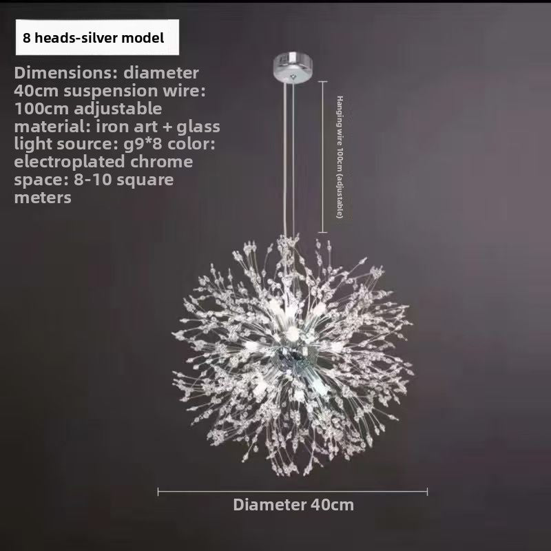 Modern Luxury Dandelion Crystal Chandelier – Elegant Ceiling Light for Living Room & Salon