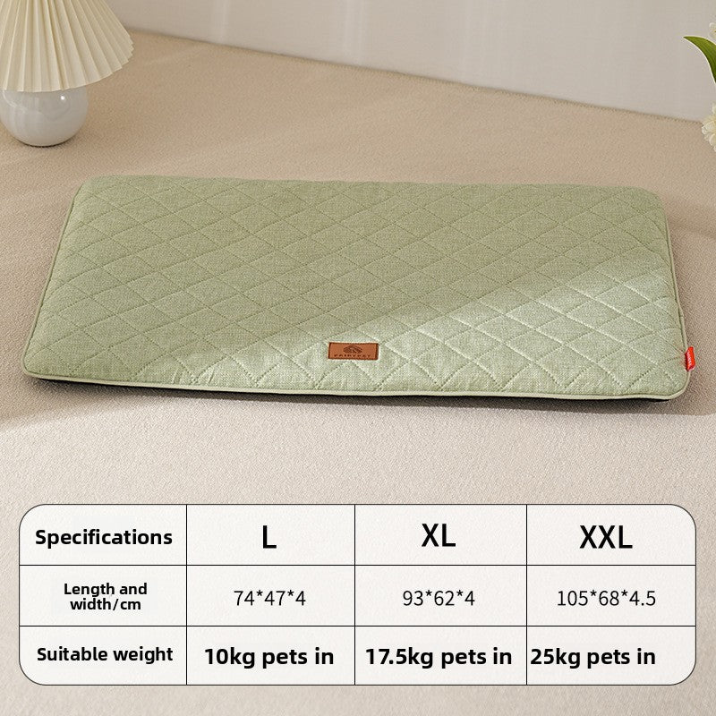 Linen Dog Mat – Washable, All-Season Pet Kennel Pad for Dogs & Cats (L Size)
