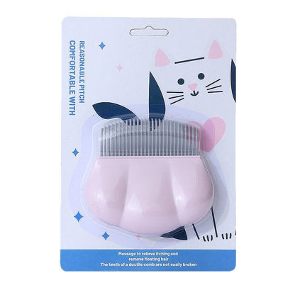 Shell-Shaped Pet Massage Brush - Soft Silicone Grooming Comb for Cat & Dog Hair Removal and Detangling