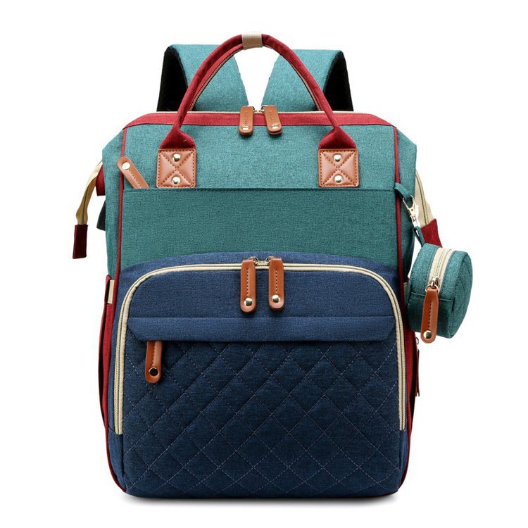 Large Capacity Mommy Bag | Portable Folding Bed Bag | Double Shoulder Baby Bag
