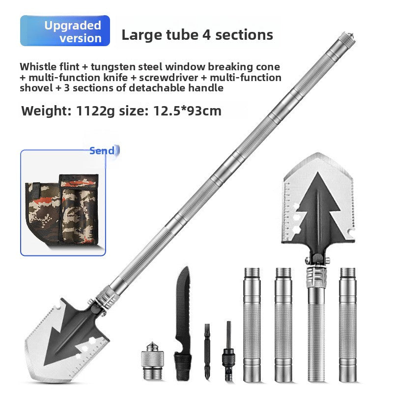 Folding Multifunctional Camping Shovel – Manganese Steel, Portable Outdoor Survival Tool