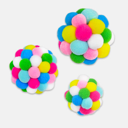 6cm Colorful Bell Elastic Hairball Cat Toy – Interactive Pet Teaser Ball
