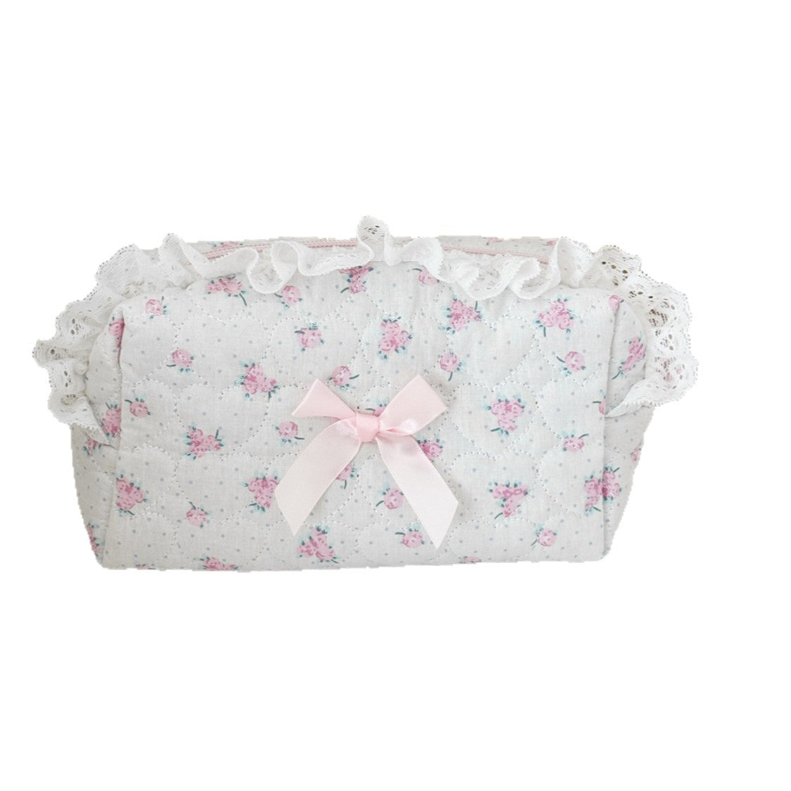 Pink Rose Lace Storage Bag – Large Capacity Organizer for Women