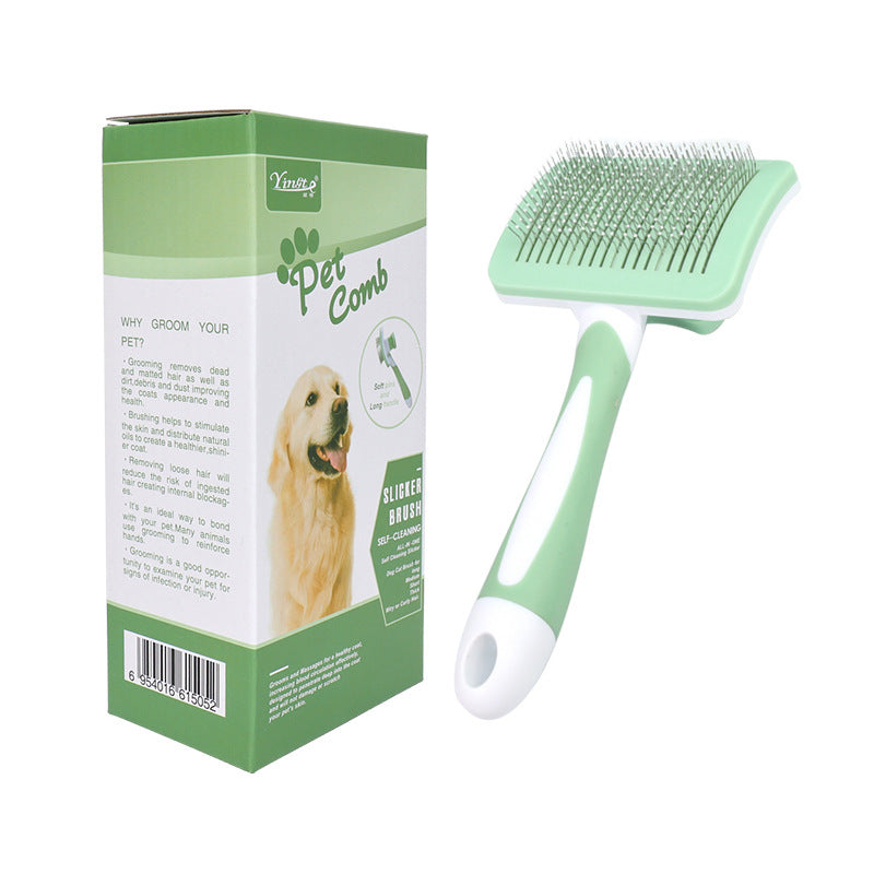 Pet Pin Comb for Dogs & Cats – Detangling Button Brush for Short & Long Hair