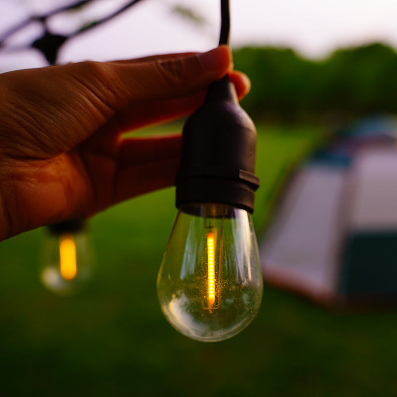 S14 Outdoor String Lights – Waterproof Garden Patio Festoon Bulb Lights (Solar & Plug-in)