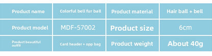 6cm Colorful Bell Elastic Hairball Cat Toy – Interactive Pet Teaser Ball