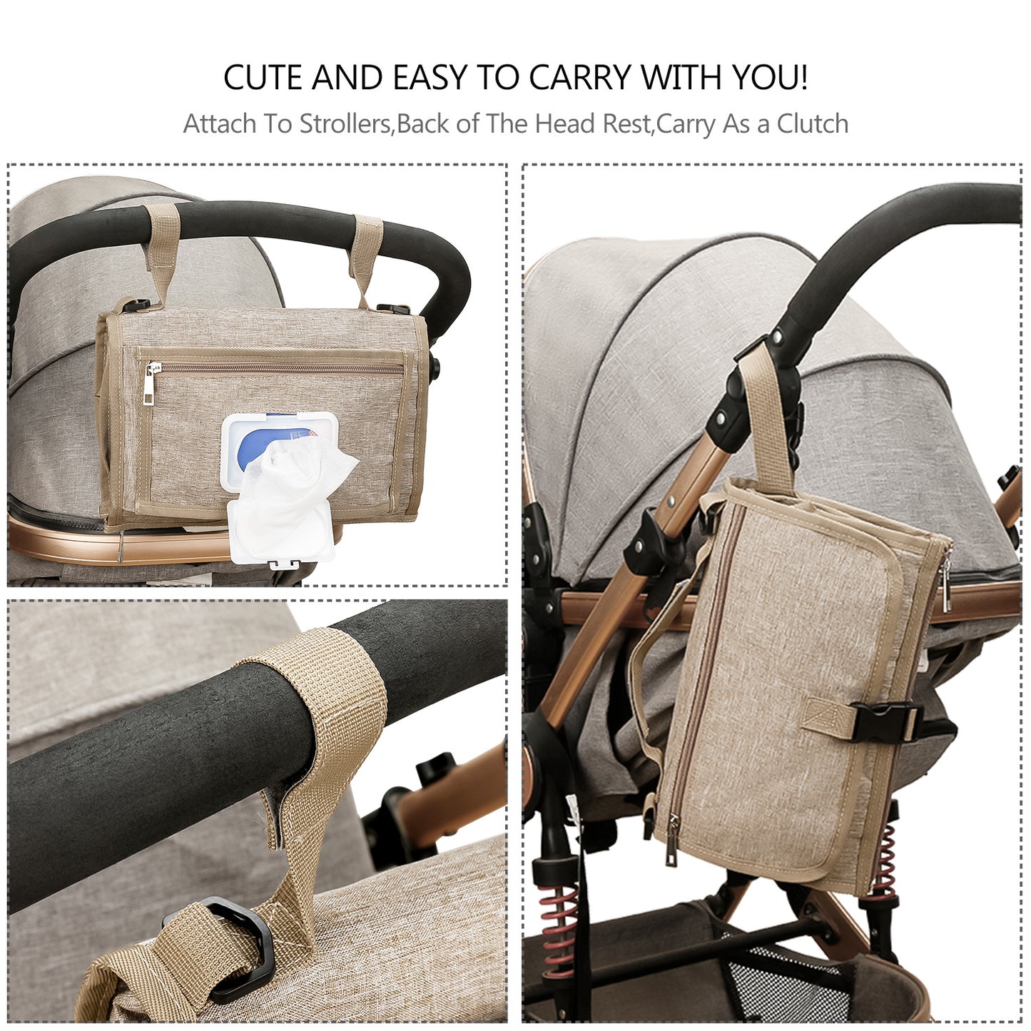Large Portable Baby Diaper Changing Pad – Waterproof Foldable Mat with Shoulder Strap & Wipe Pocket