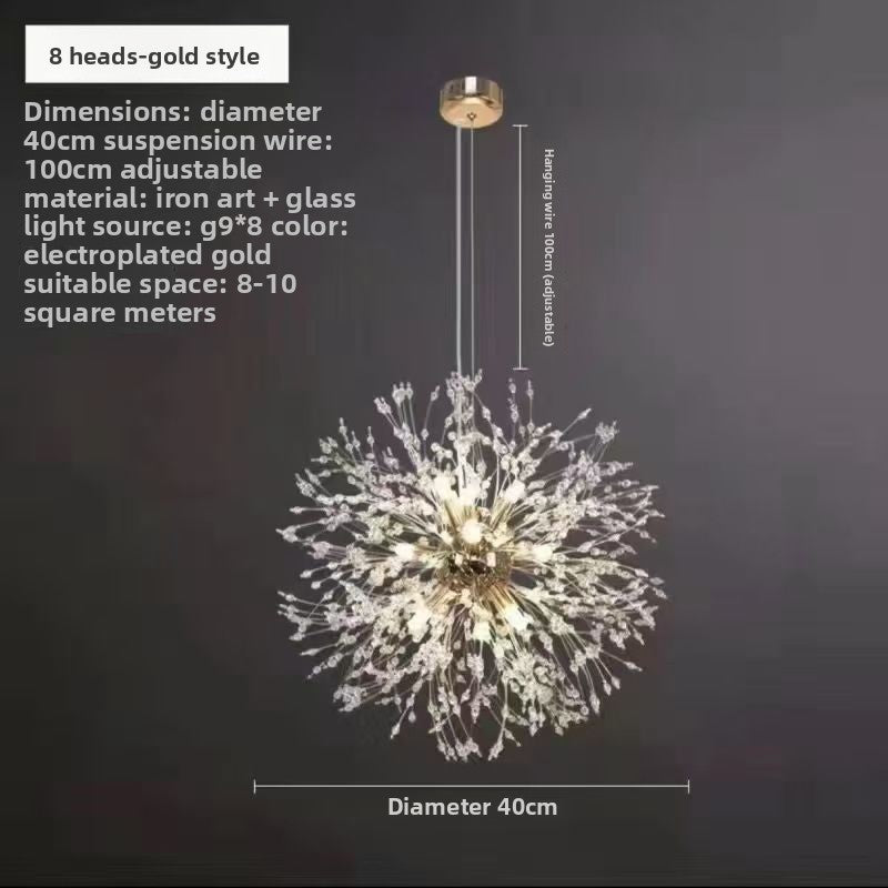 Modern Luxury Dandelion Crystal Chandelier – Elegant Ceiling Light for Living Room & Salon