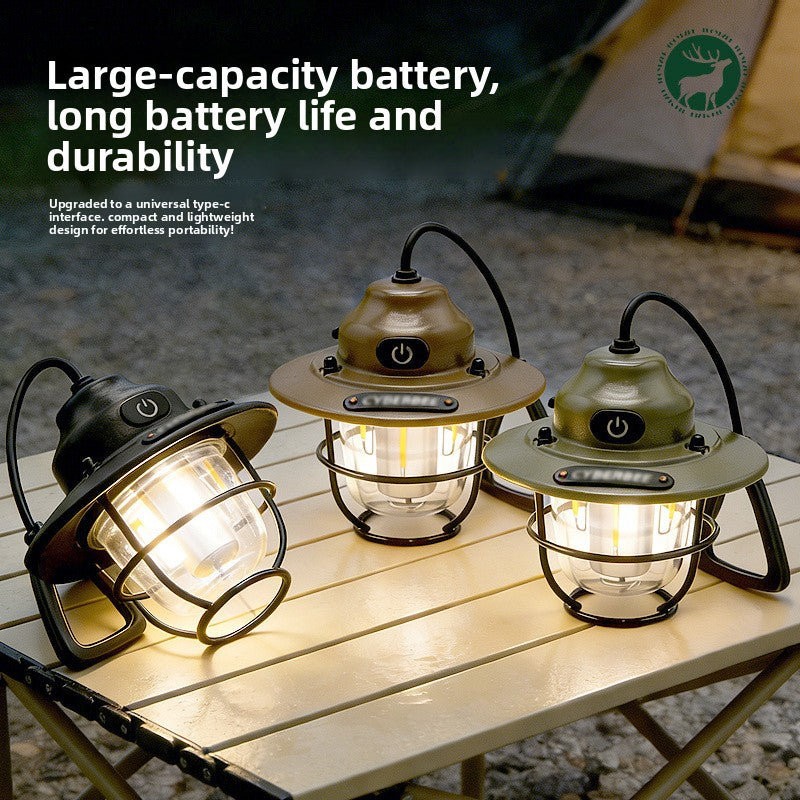 KAWELL Pine Cone Camping Lantern – Retro Portable Outdoor Light, Long Battery Life, Tent Ambient Lamp