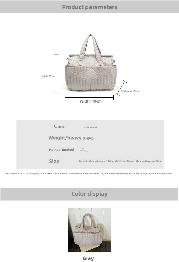 Large Capacity Mommy Bag — Multi-Pocket Travel Shoulder Bag for Mom & Baby