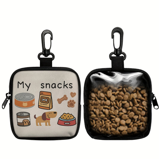 Portable Pet Snack Bag | Cartoon Zipper Pouch for Dog Training & Walks